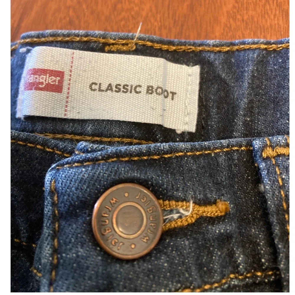 Wrangler Boys 8 Slim Classic Bootcut Jeans Dark Wash Adjustable Waist 105WNBWDG